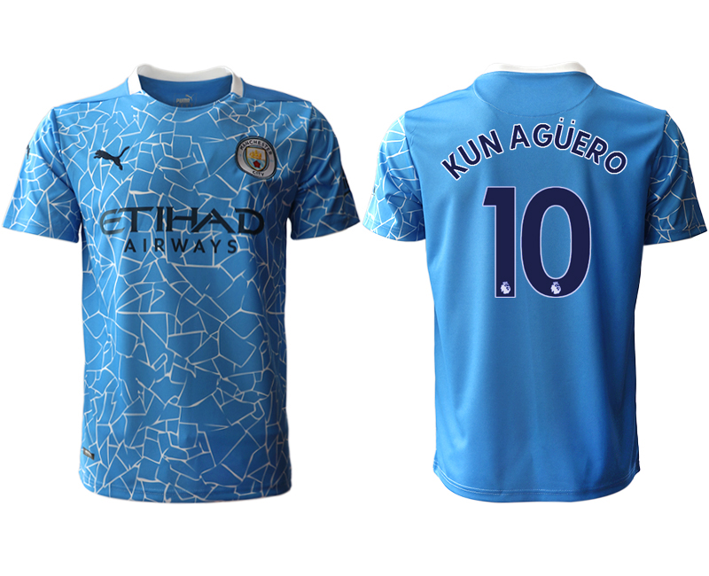 Men 2020-2021 club Manchester City home aaa version #10 blue Soccer Jerseys->->Soccer Club Jersey
